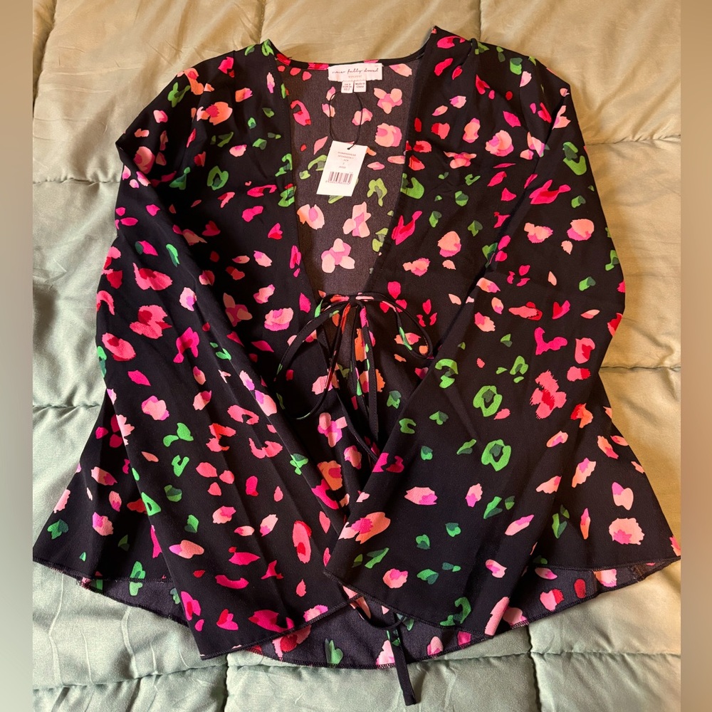 Cheetah Print Tie-front Top